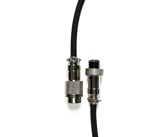 Cable negro en espiral para teclado mecánico