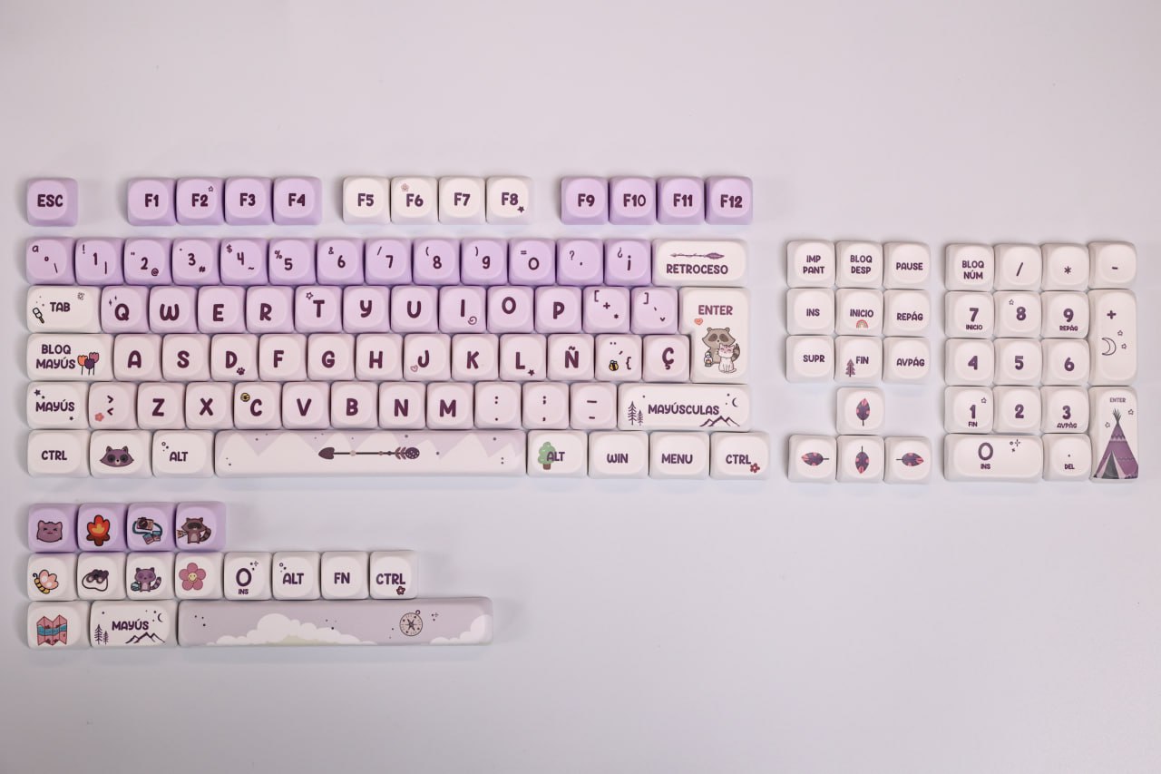 Teclas Campamento Kawaii + Teclado Niemi 101 Blanco