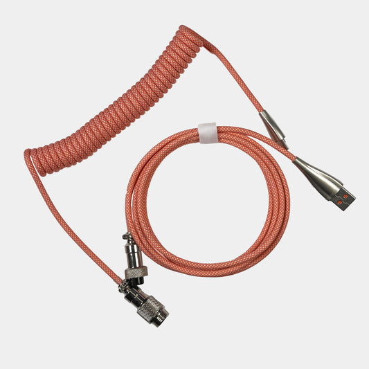 Cable naranja en espiral para teclado mecánico