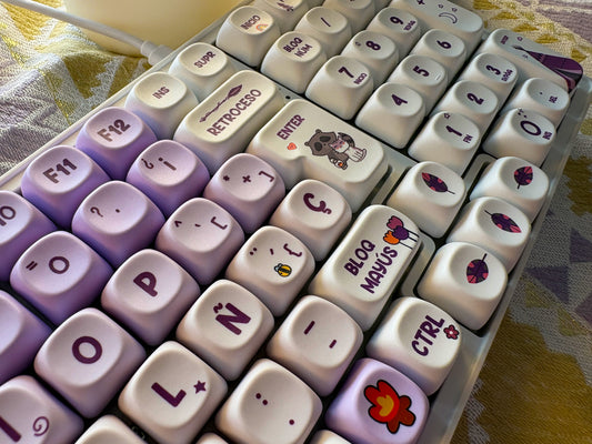 Teclas Campamento Kawaii + Teclado Niemi 101 Blanco
