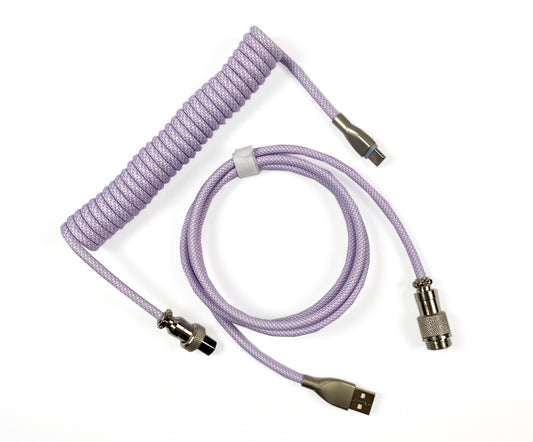 Cable lavanda  en espiral para teclado mecánico