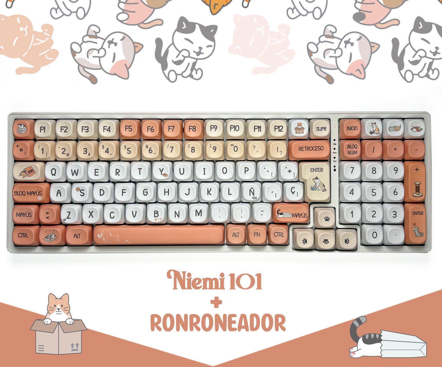 Teclas Ronroneador + Teclado Niemi 101 Blanco